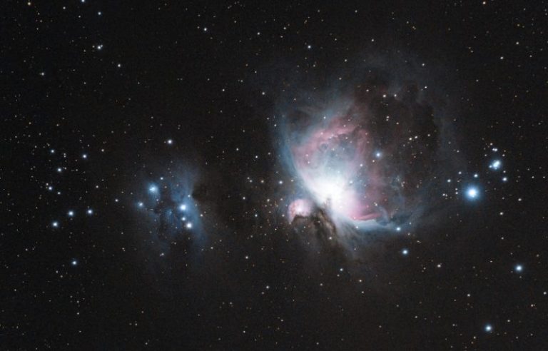 Stars and a colourful nebula